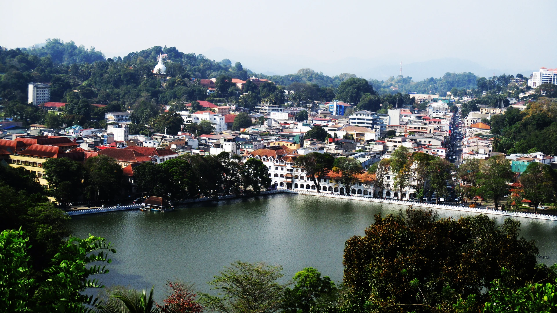 Scenic view of Kandy Lake and hill country from Innovick Residence